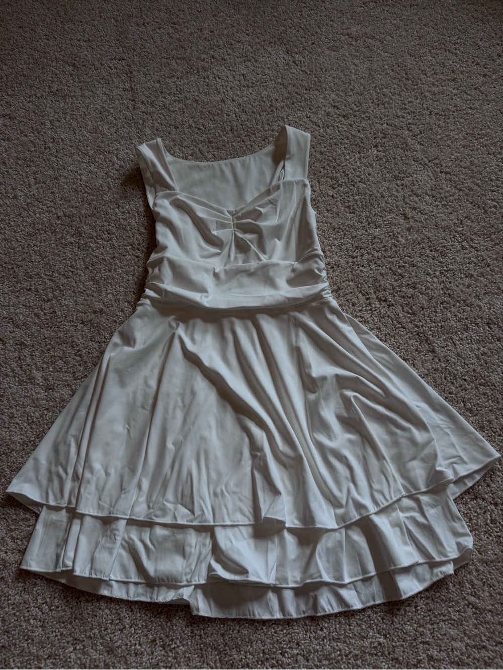 Weissman White Sleeveless Tiered Ruffle Mini Dress